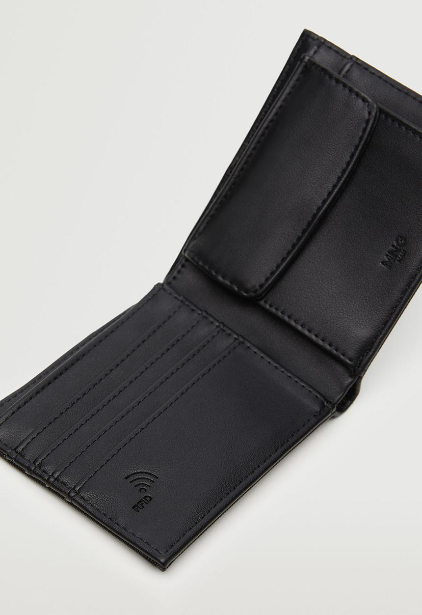 MANGO - Anti-contactless safiano wallet - black