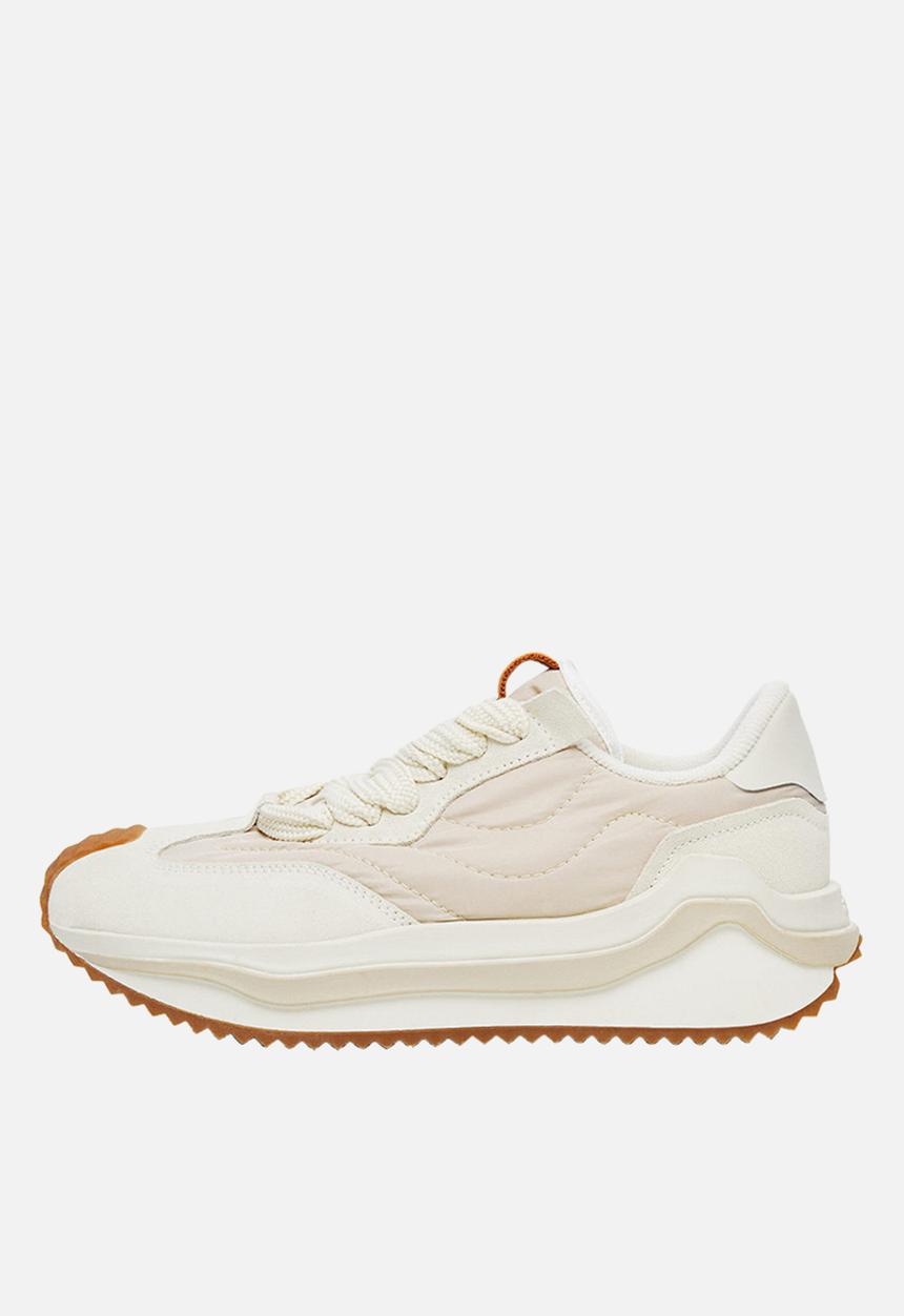 MANGO - Decon leather sneaker - light beige