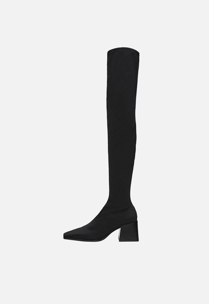 MANGO - Slim high heel boot - black