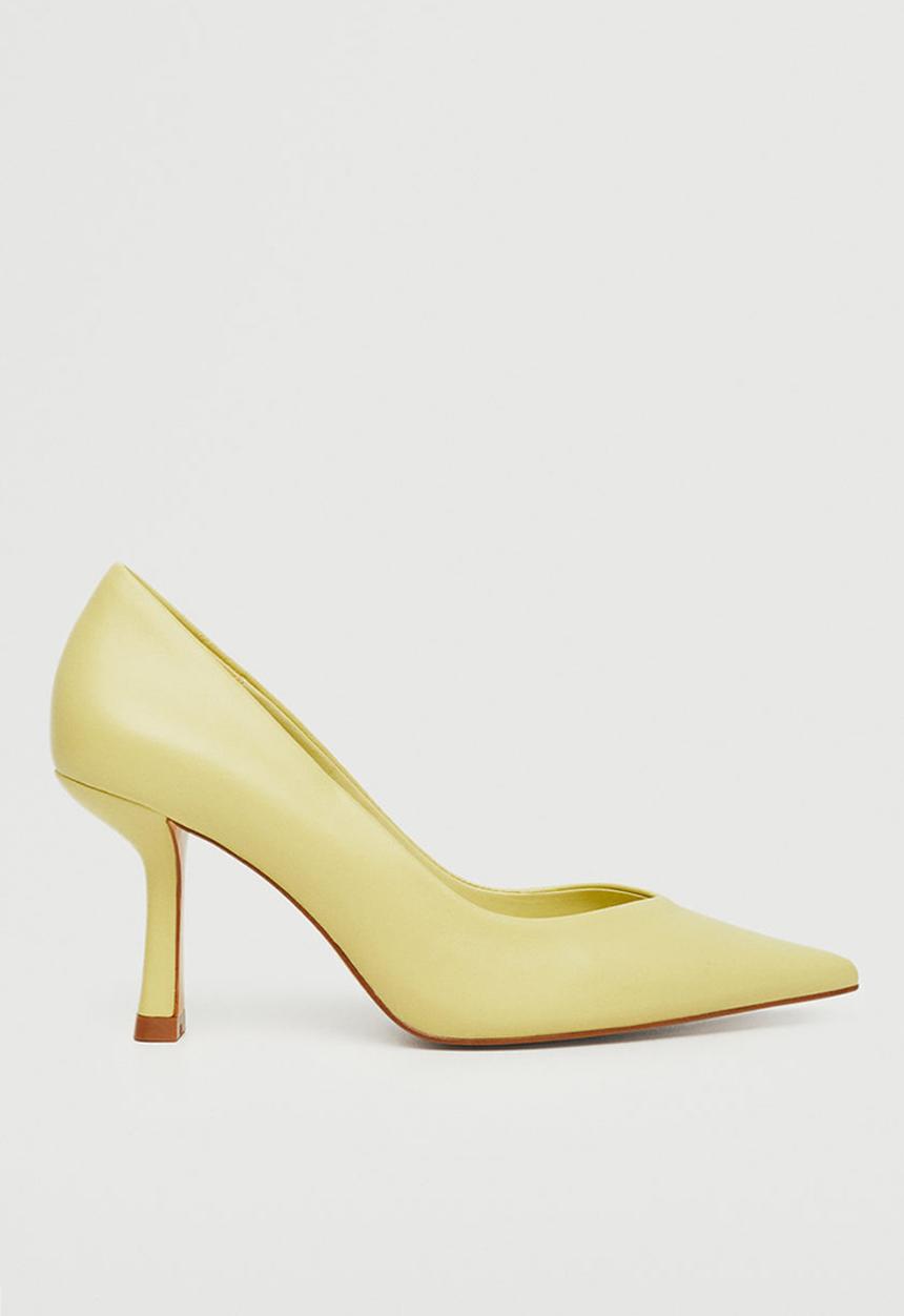 MANGO - Tati leather court heel - bright yellow