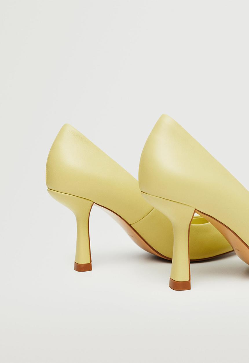 MANGO - Tati leather court heel - bright yellow