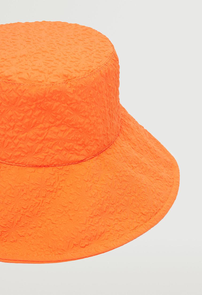 MANGO - Texture bucket hat - orange