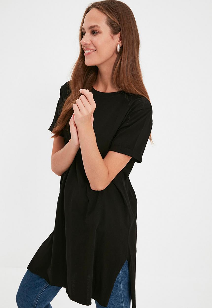 Koton - Knitted hijab tunic - black & white