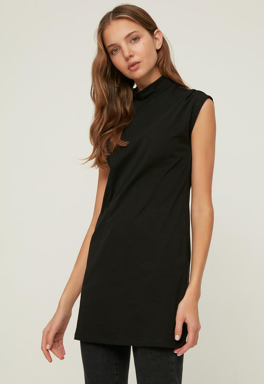 Koton - Stand up tunic - black & grey