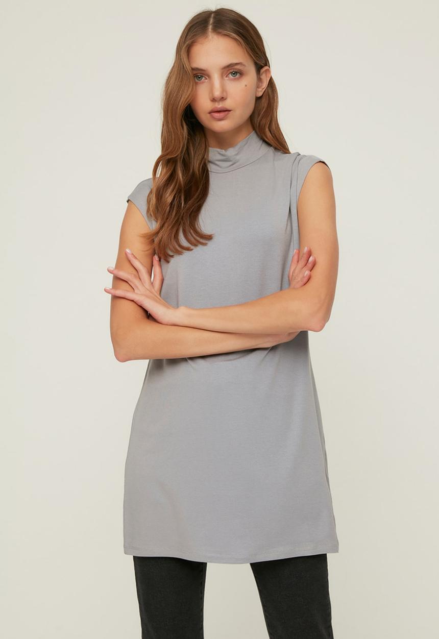 Koton - Stand up tunic - black & grey