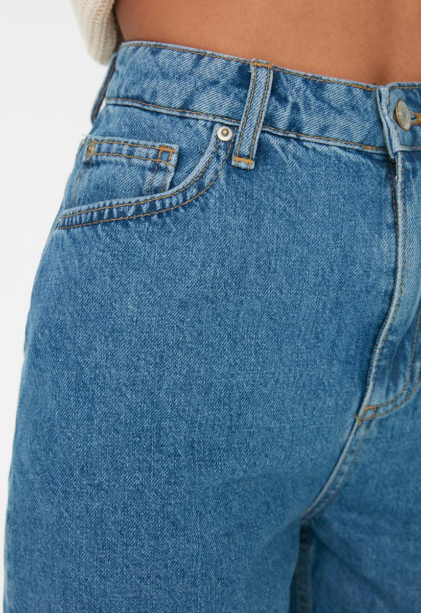 Koton - Cropped denim bermuda - blue