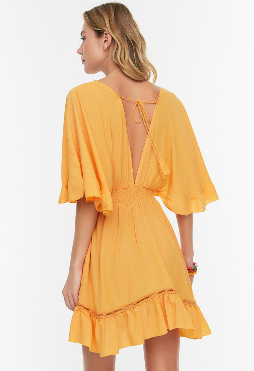 Trendyol - Ruffle beach dress - yellow