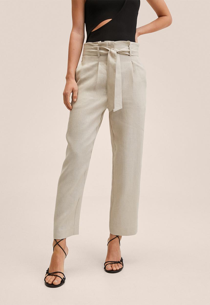 MANGO - Trousers ampabelt - light pastel grey
