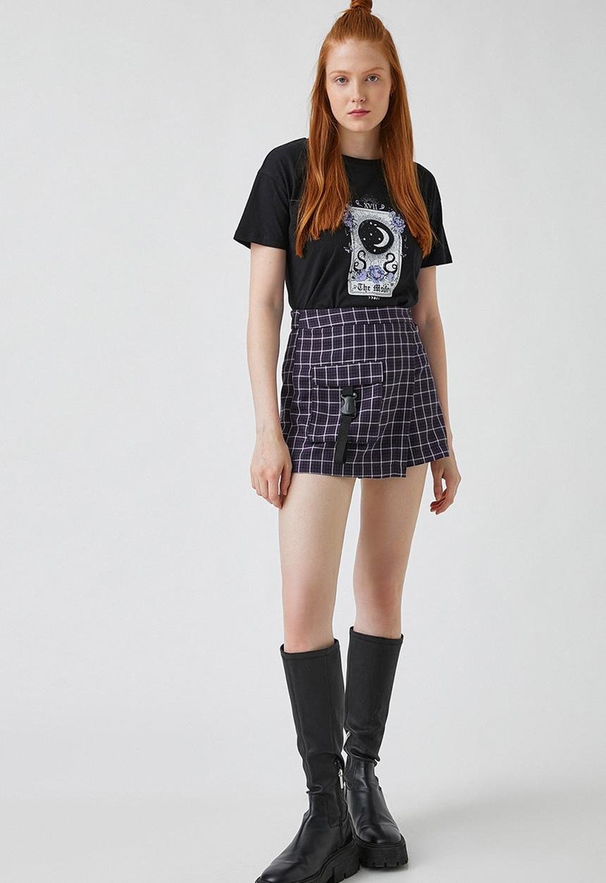 Koton - Print cotton T-shirt - black