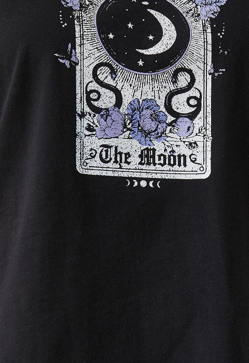 Koton - Print cotton T-shirt - black