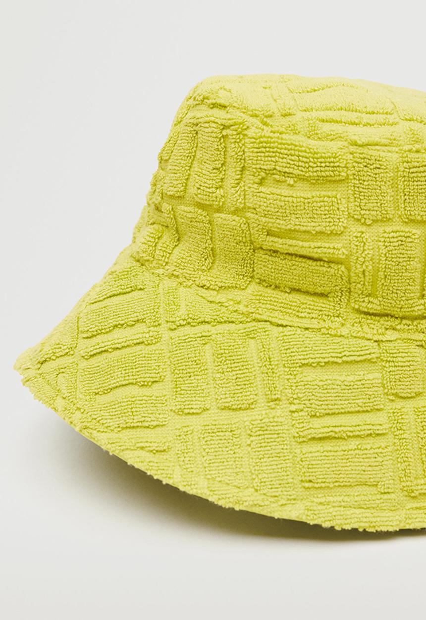 MANGO - Texture bucket hat - lime
