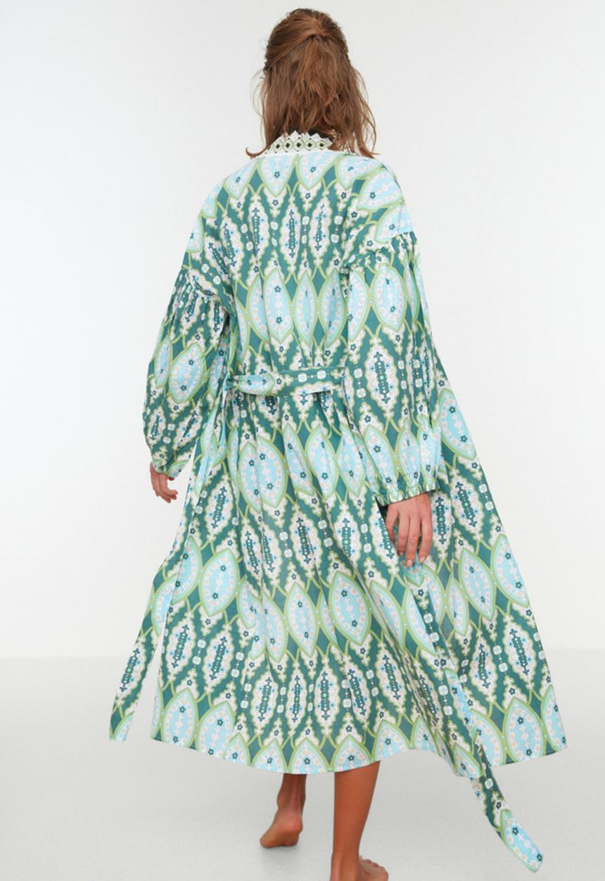 Trendyol - Ethnic patterned kimono kaftan - multi