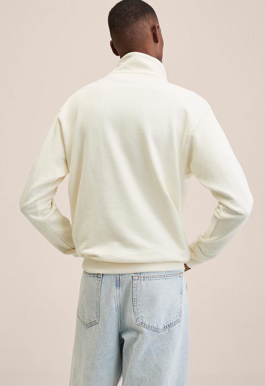 MANGO - Neruda buttoned collar sweatshirt - off white 
