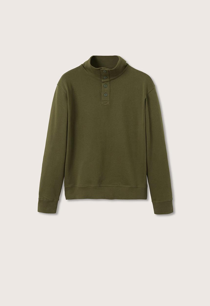 MANGO - Neruda Buttoned collar sweatshirt - khaki 