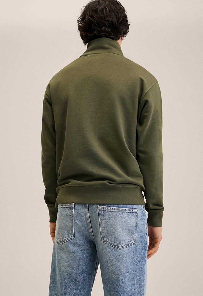 MANGO - Neruda Buttoned collar sweatshirt - khaki 