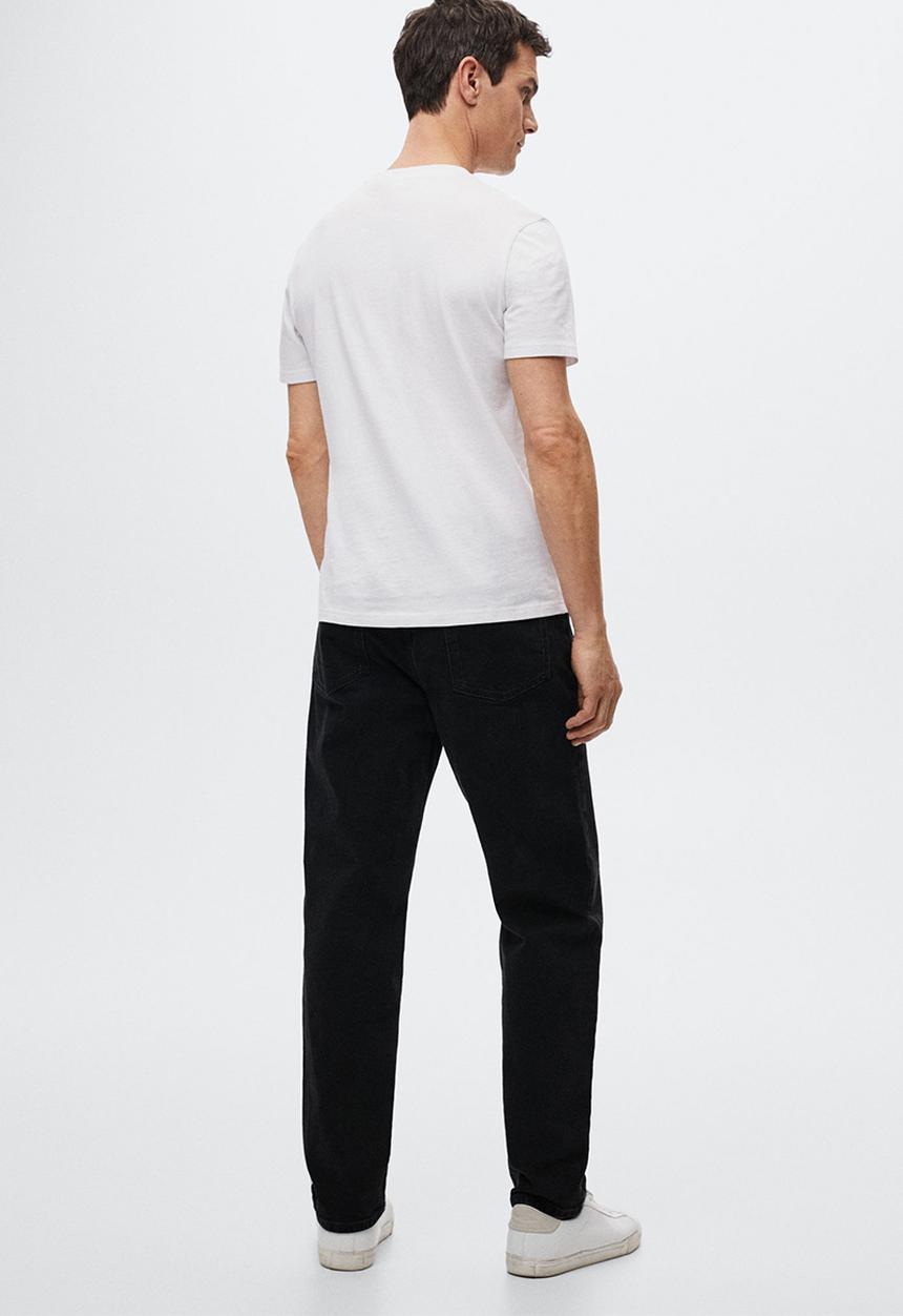 MANGO - Cherlo sustainable cotton basic T-shirt  - white 