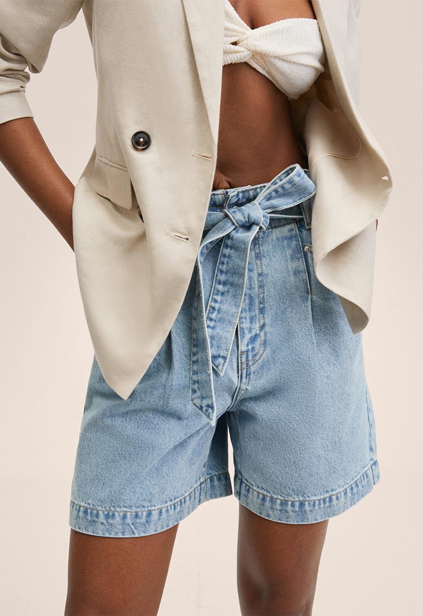 MANGO - Shorts ares - open blue