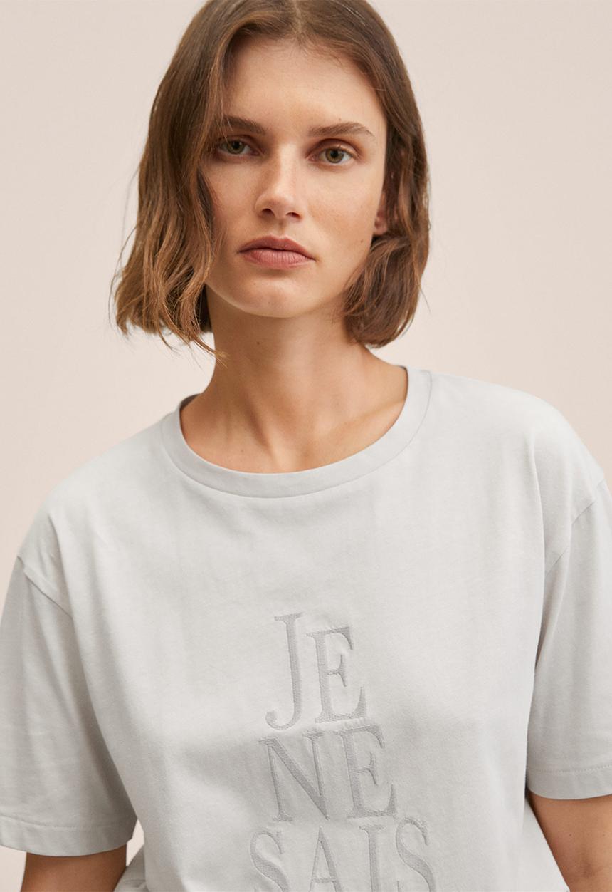 MANGO - T-shirt pstjene - grey
