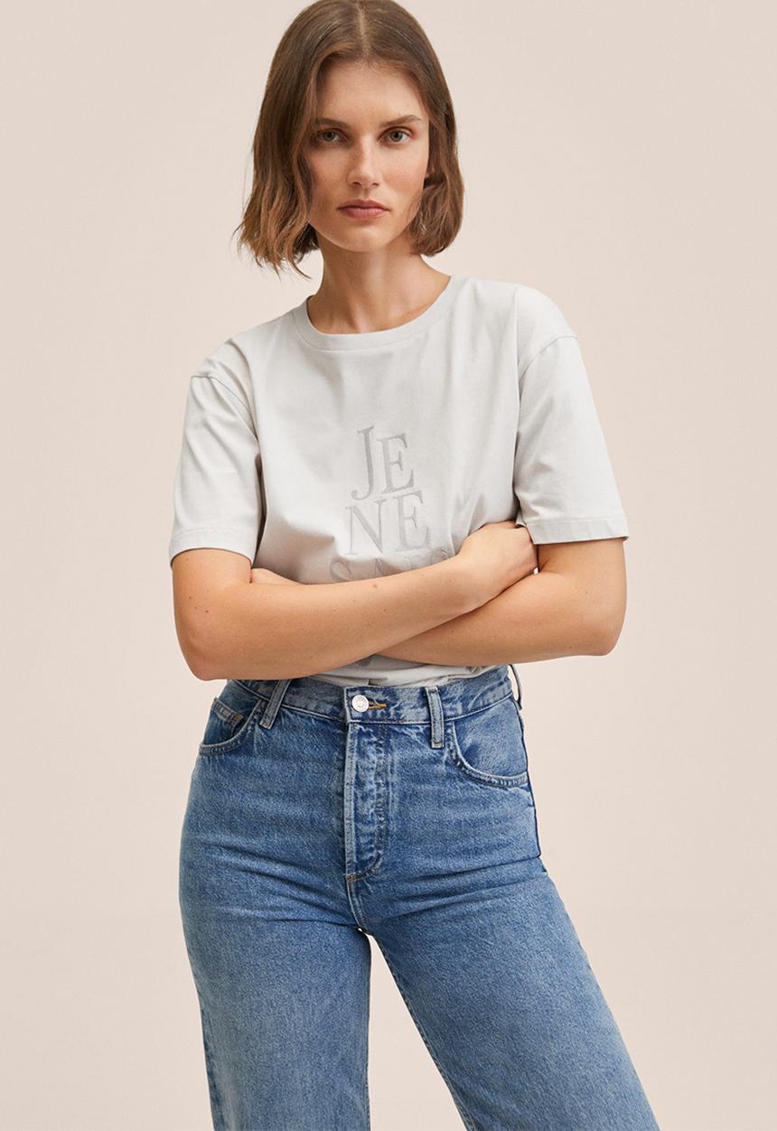MANGO - T-shirt pstjene - grey