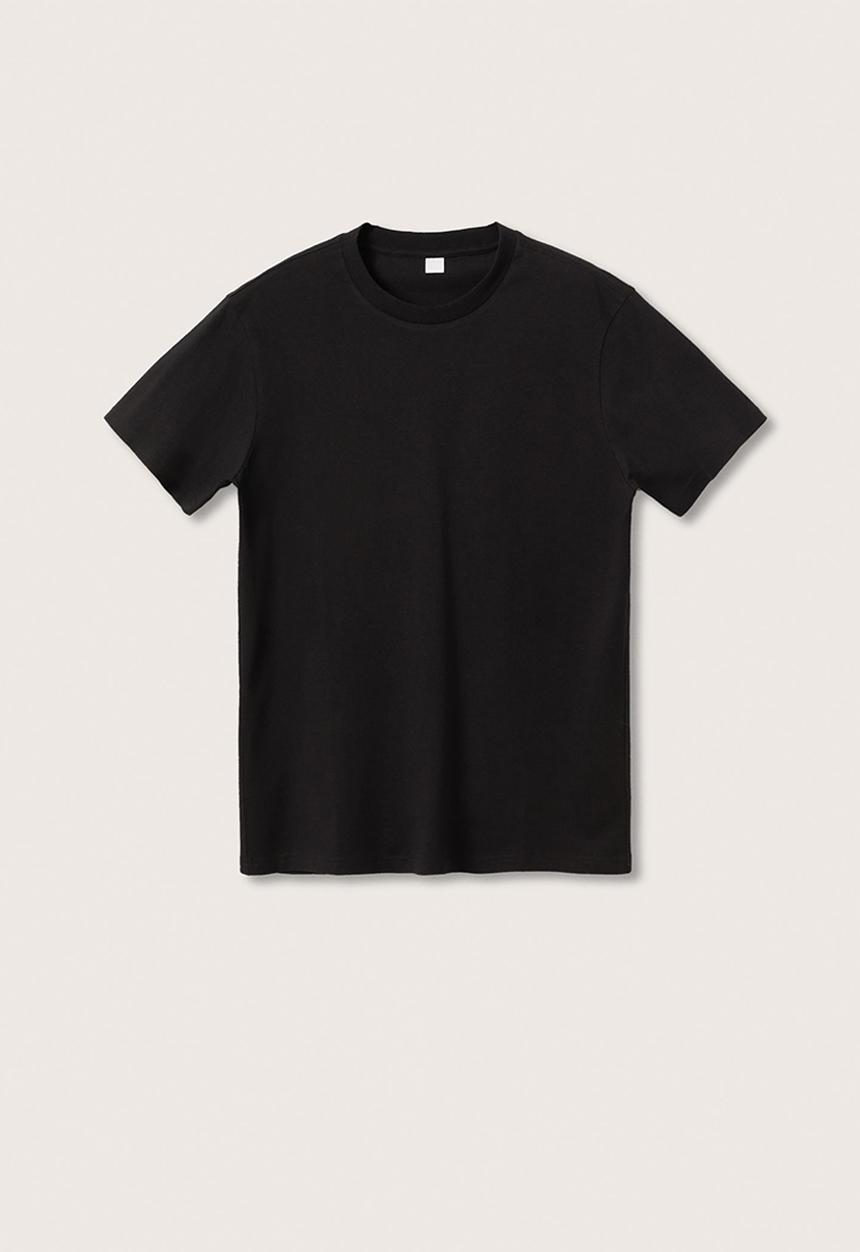 MANGO - Cherlo sustainable cotton basic T-shirt - Black 