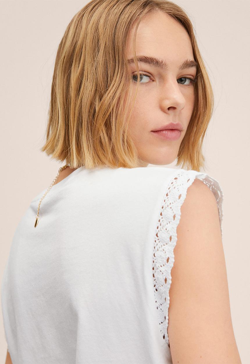 MANGO - T-shirt flospi - white