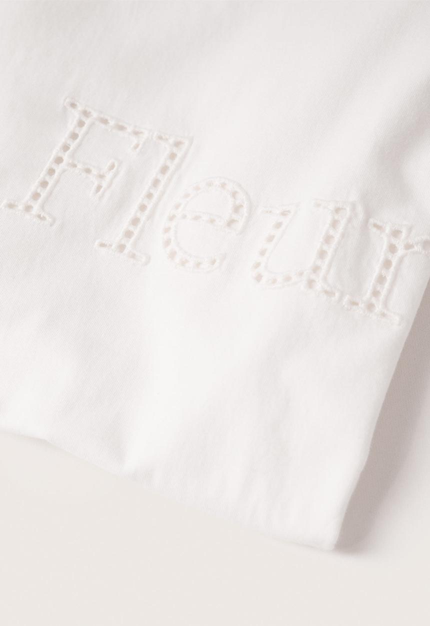 MANGO - T-shirt fleur - white