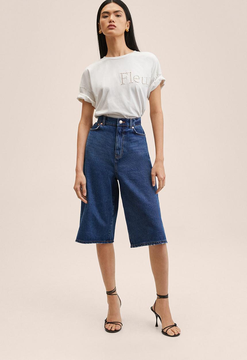 MANGO - T-shirt fleur - white