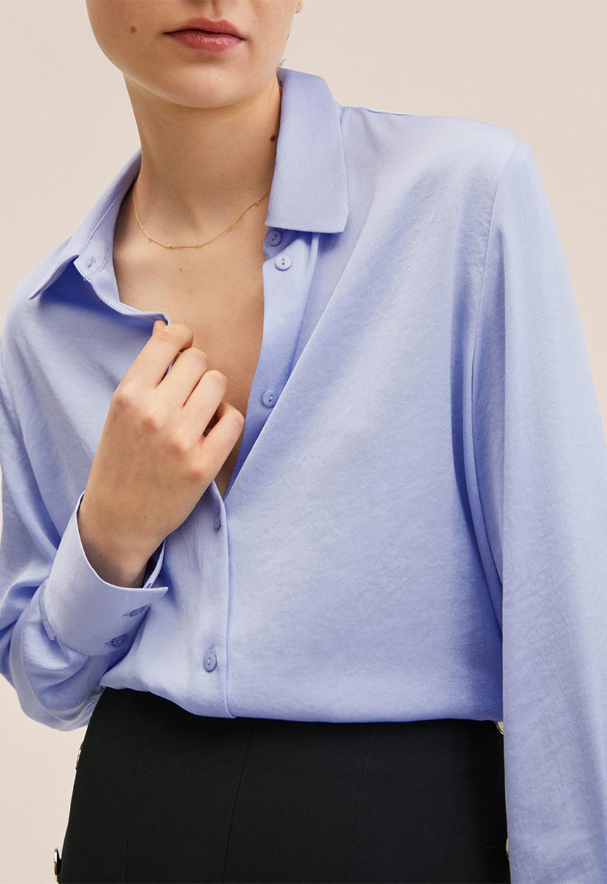 MANGO - Shirt briliant - light pastel blue