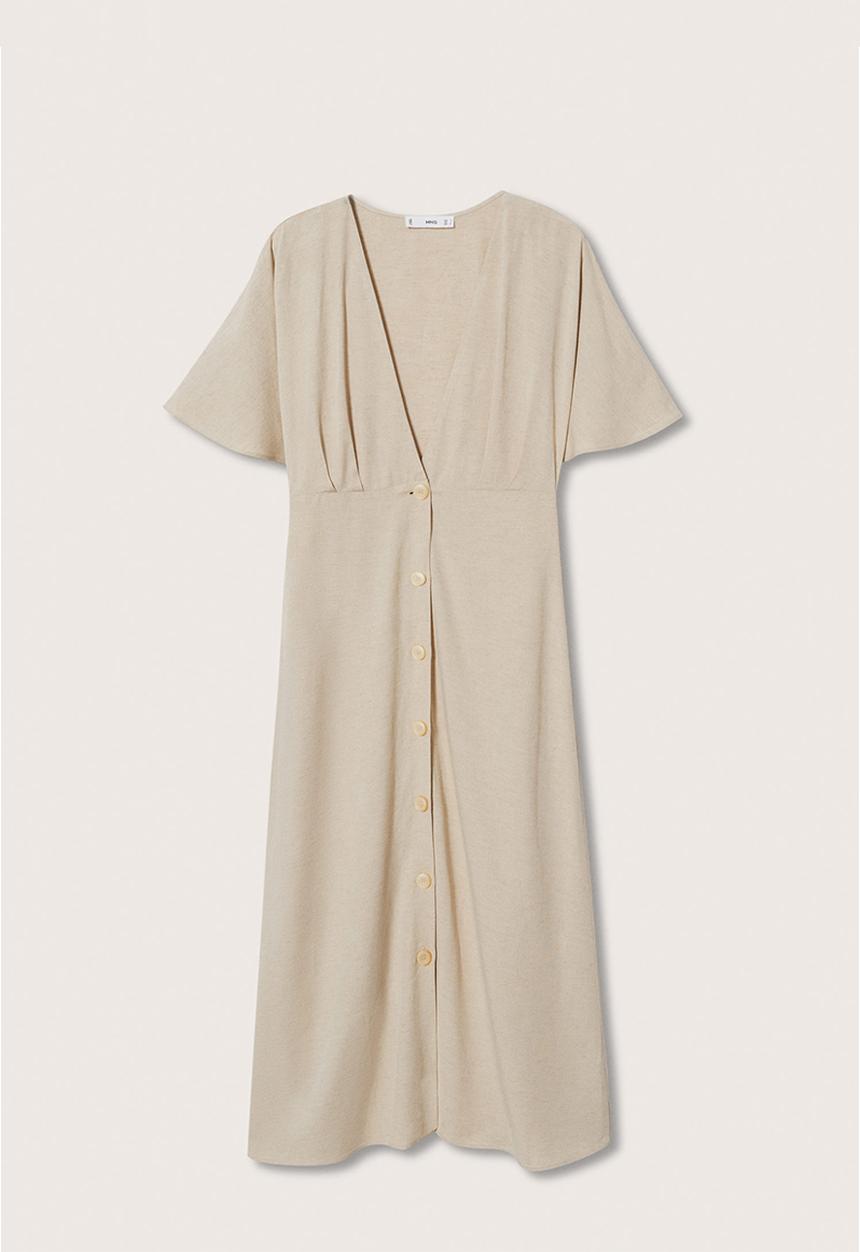 MANGO - Dress pilu - light beige