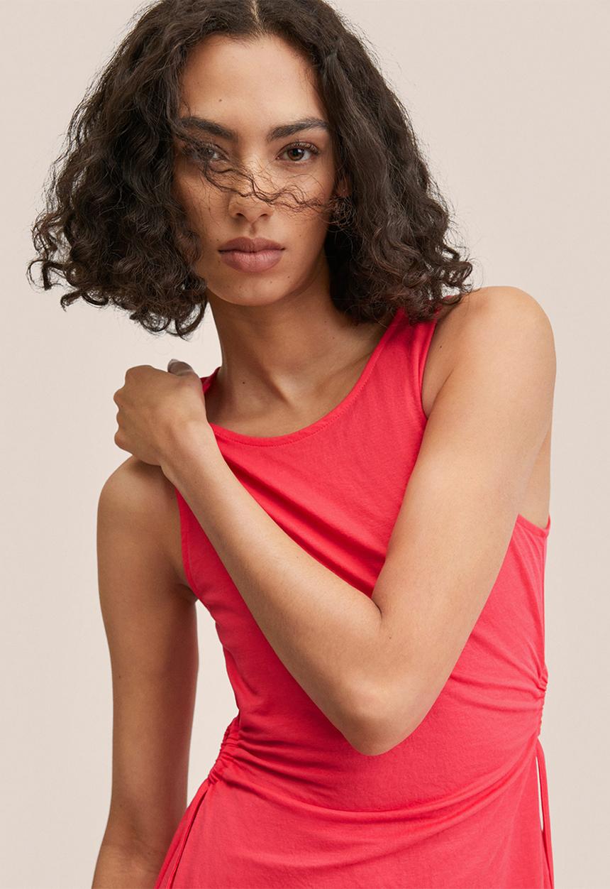 MANGO - Dress gabete - medium red