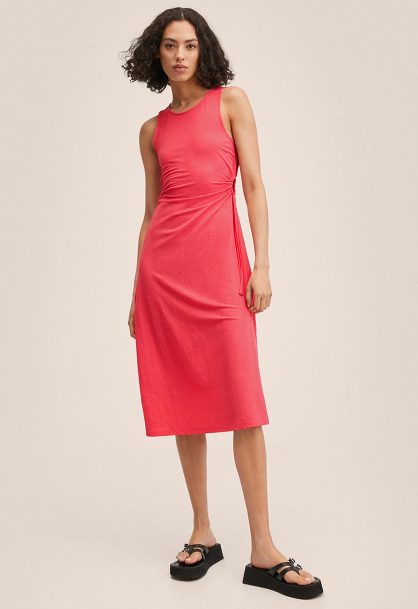 MANGO - Dress gabete - medium red