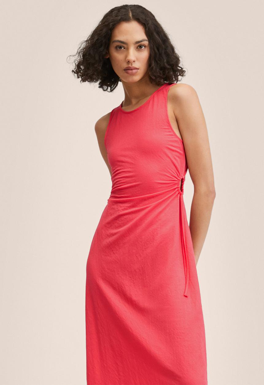 MANGO - Dress gabete - medium red