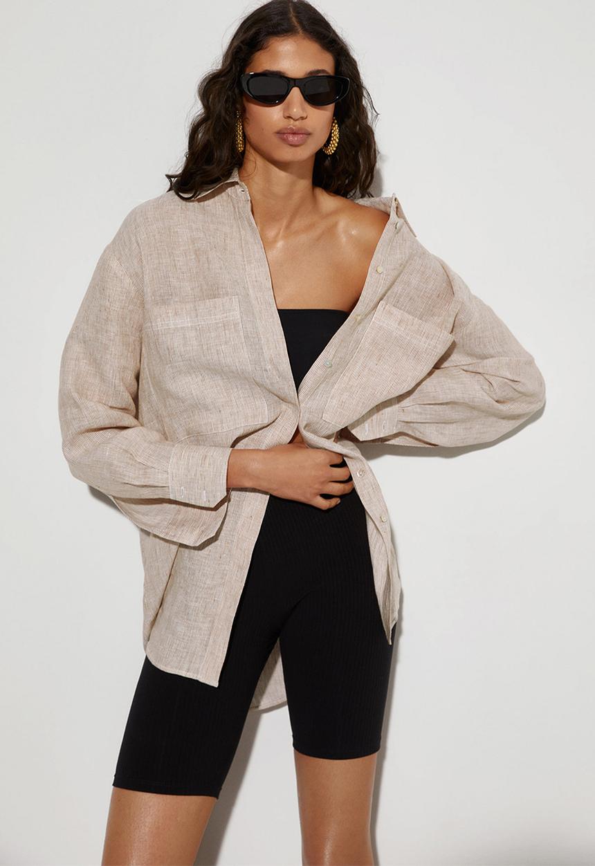 MANGO - Shirt work - brown