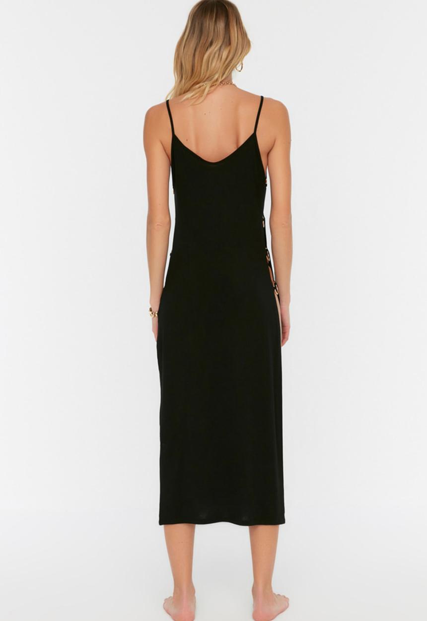 Trendyol - Accessory detailed knitted beach dress - black