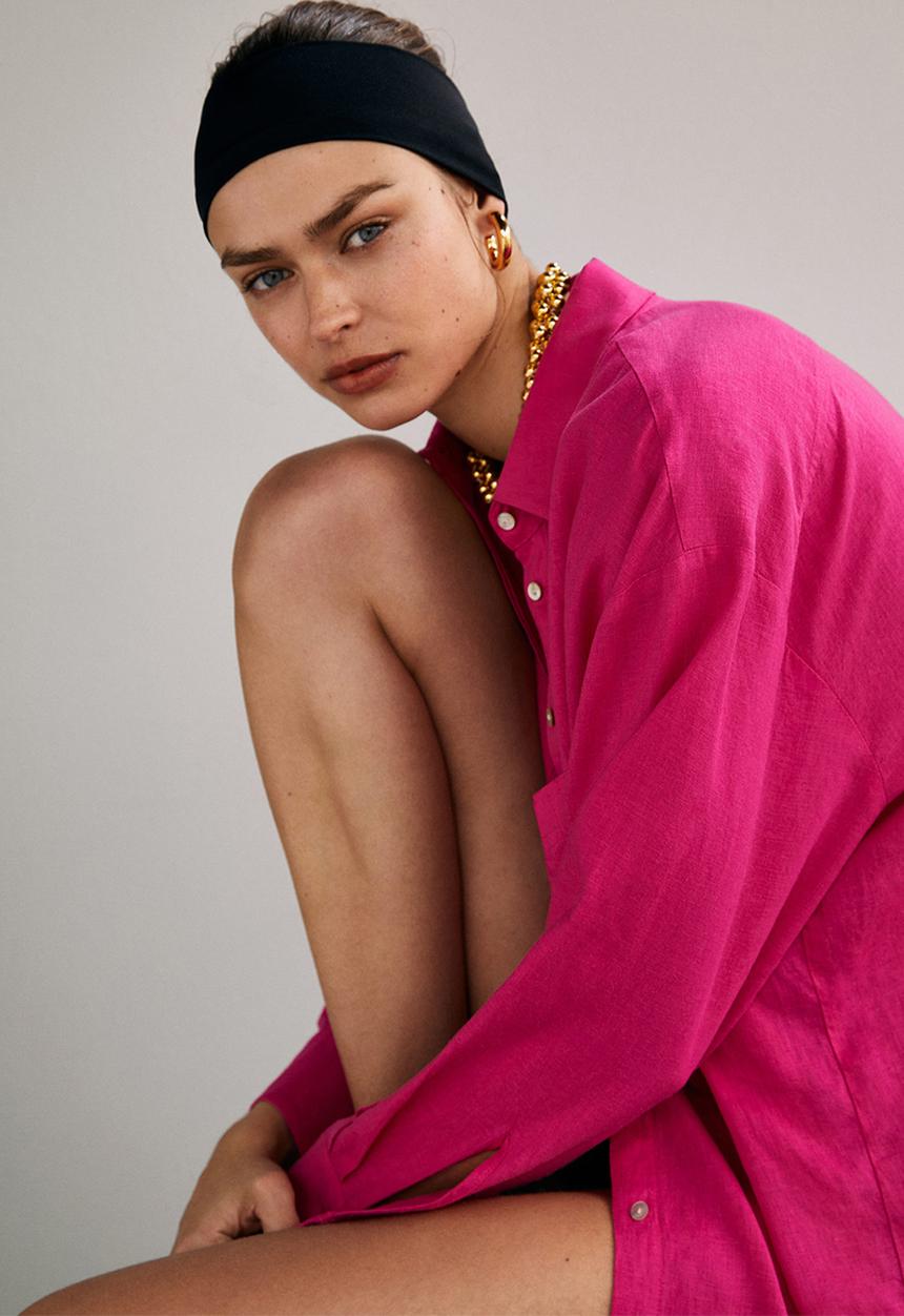 MANGO - Shirt work - pink