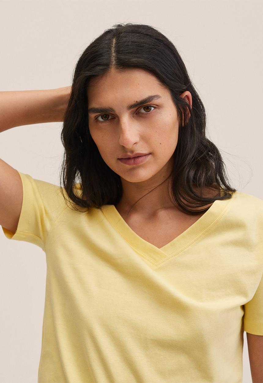 MANGO - T-shirt chalapi - yellow