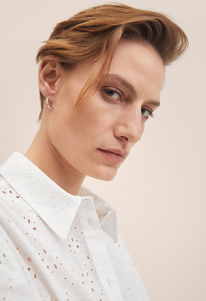 MANGO - Shirt shift - off white 
