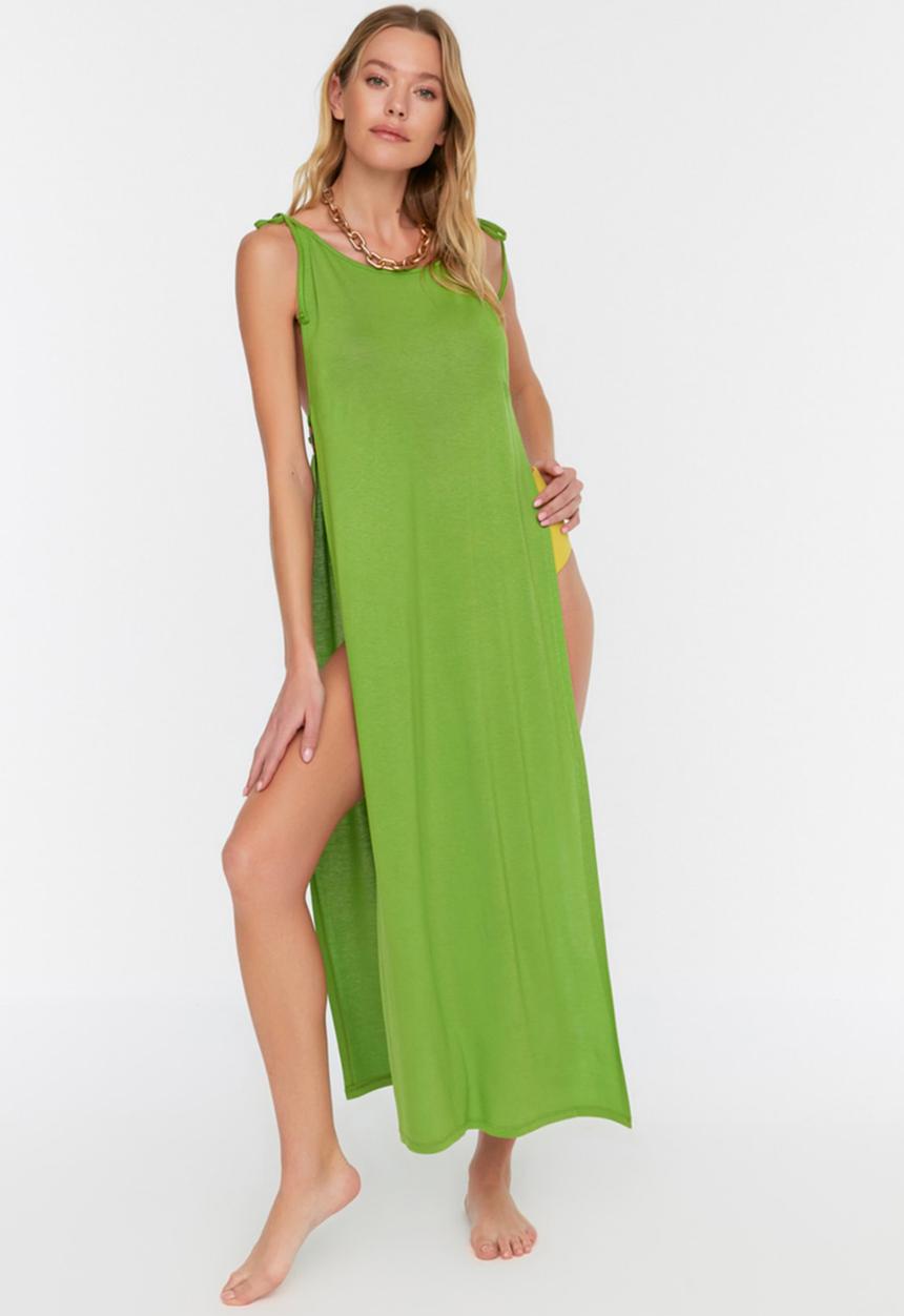 Trendyol - Knit accessory detail beach dress - green
