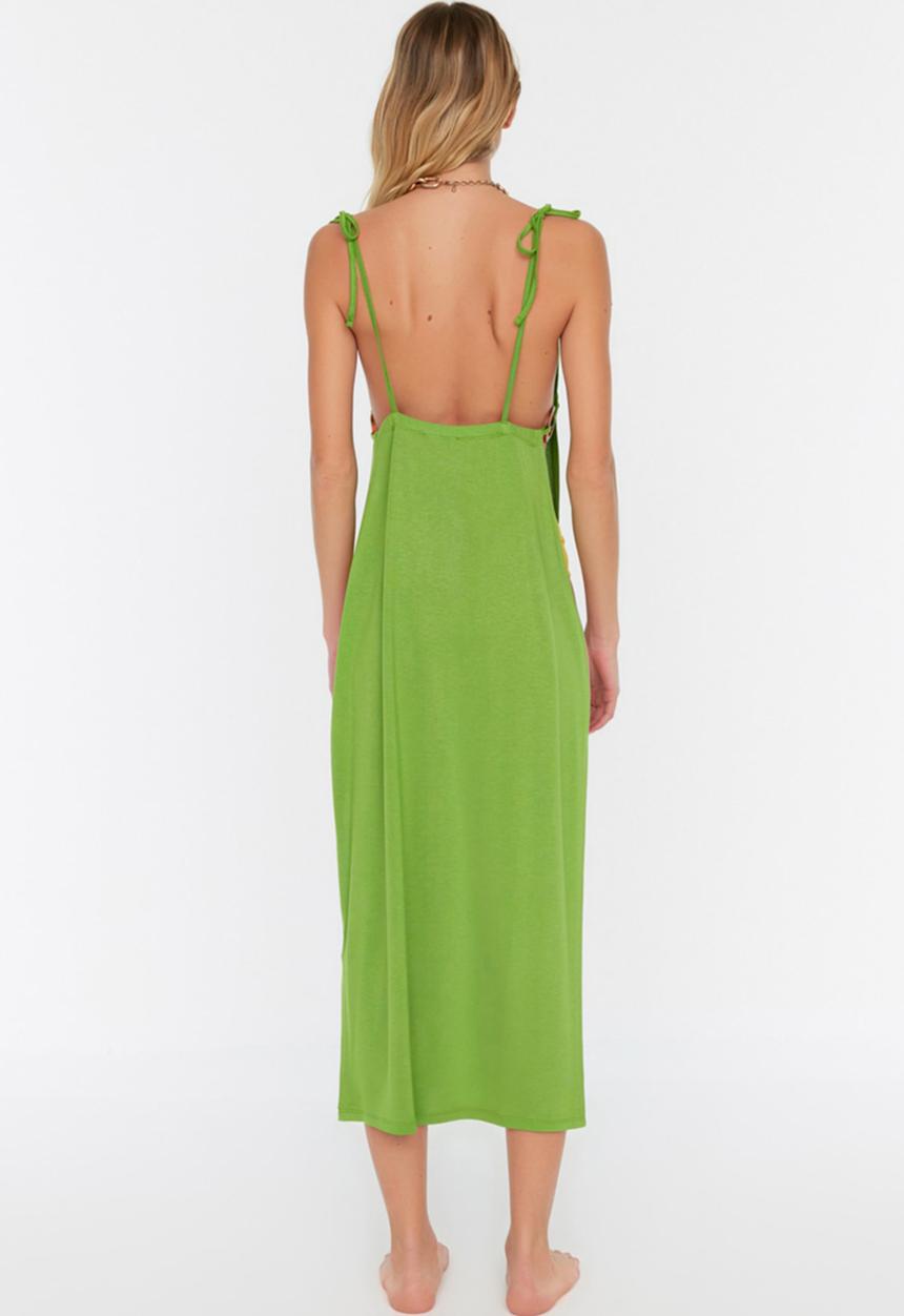 Trendyol - Knit accessory detail beach dress - green