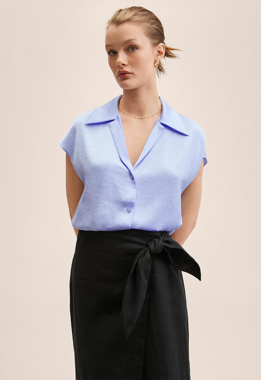 MANGO - Shirt sassa - light pastel blue