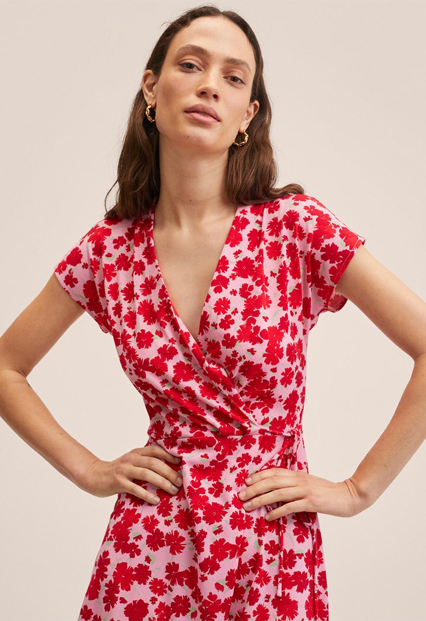 MANGO - Dress gali - medium red