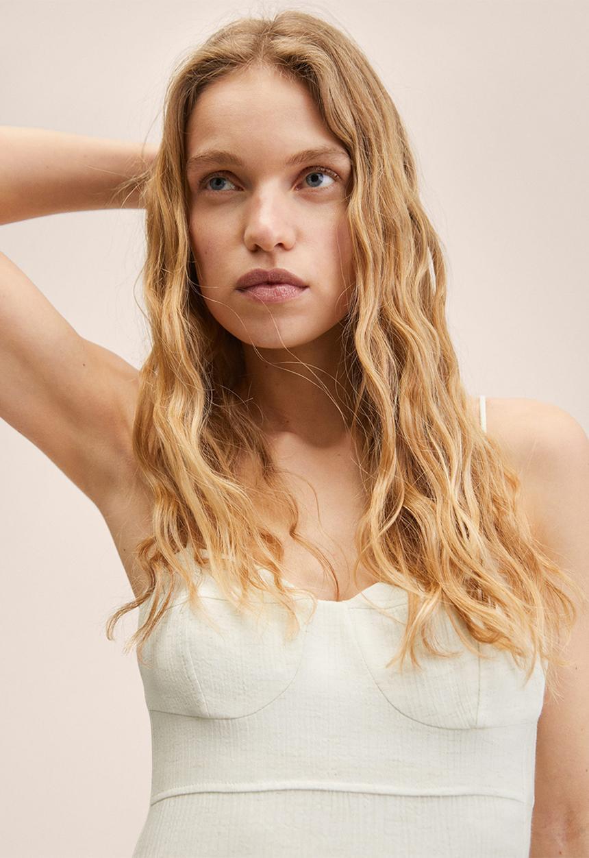 MANGO - Dress rustic - light beige