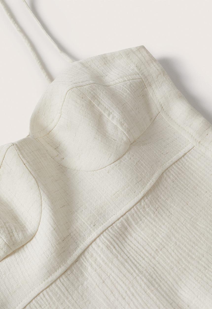 MANGO - Dress rustic - light beige