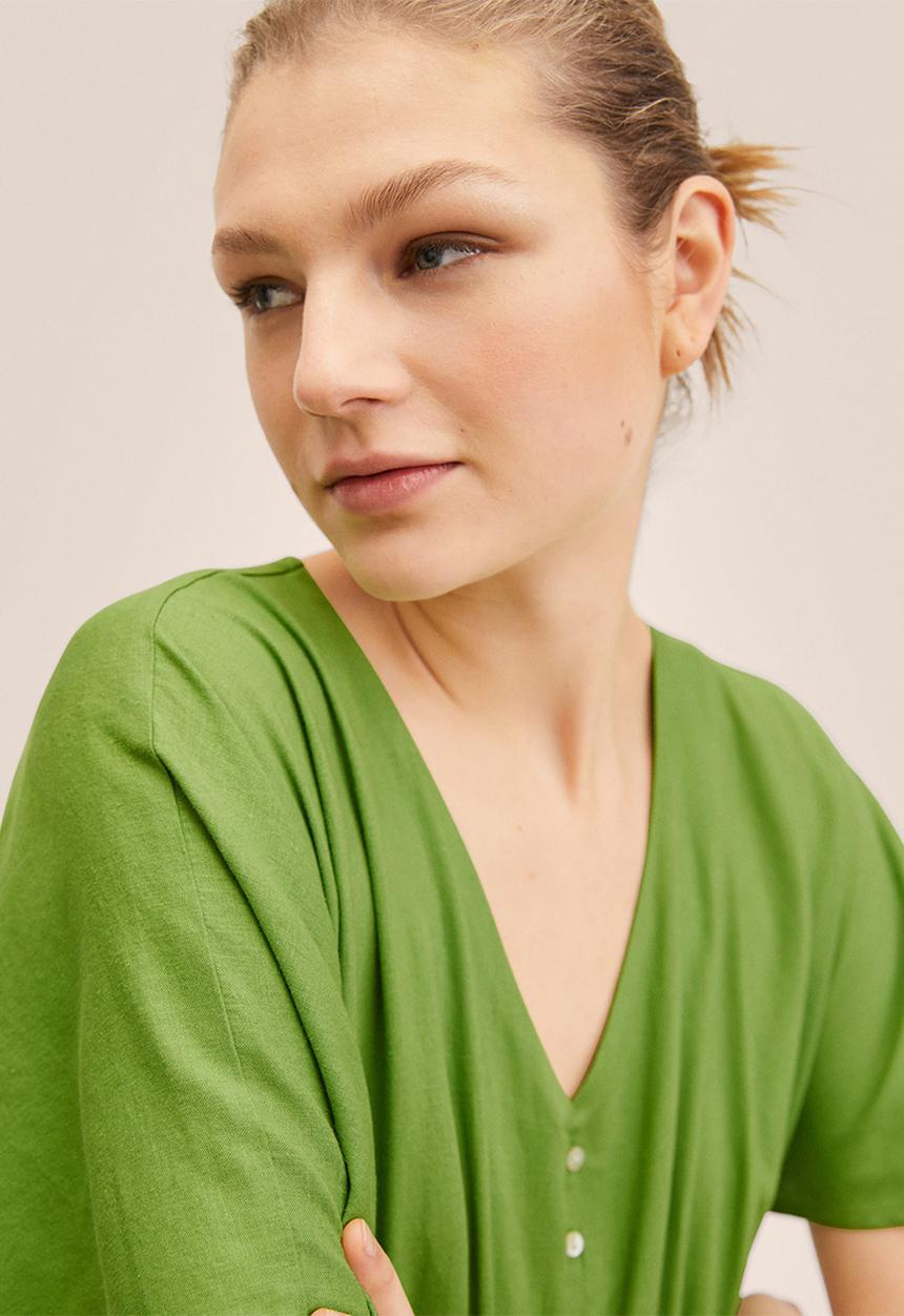 MANGO - Dress red - green