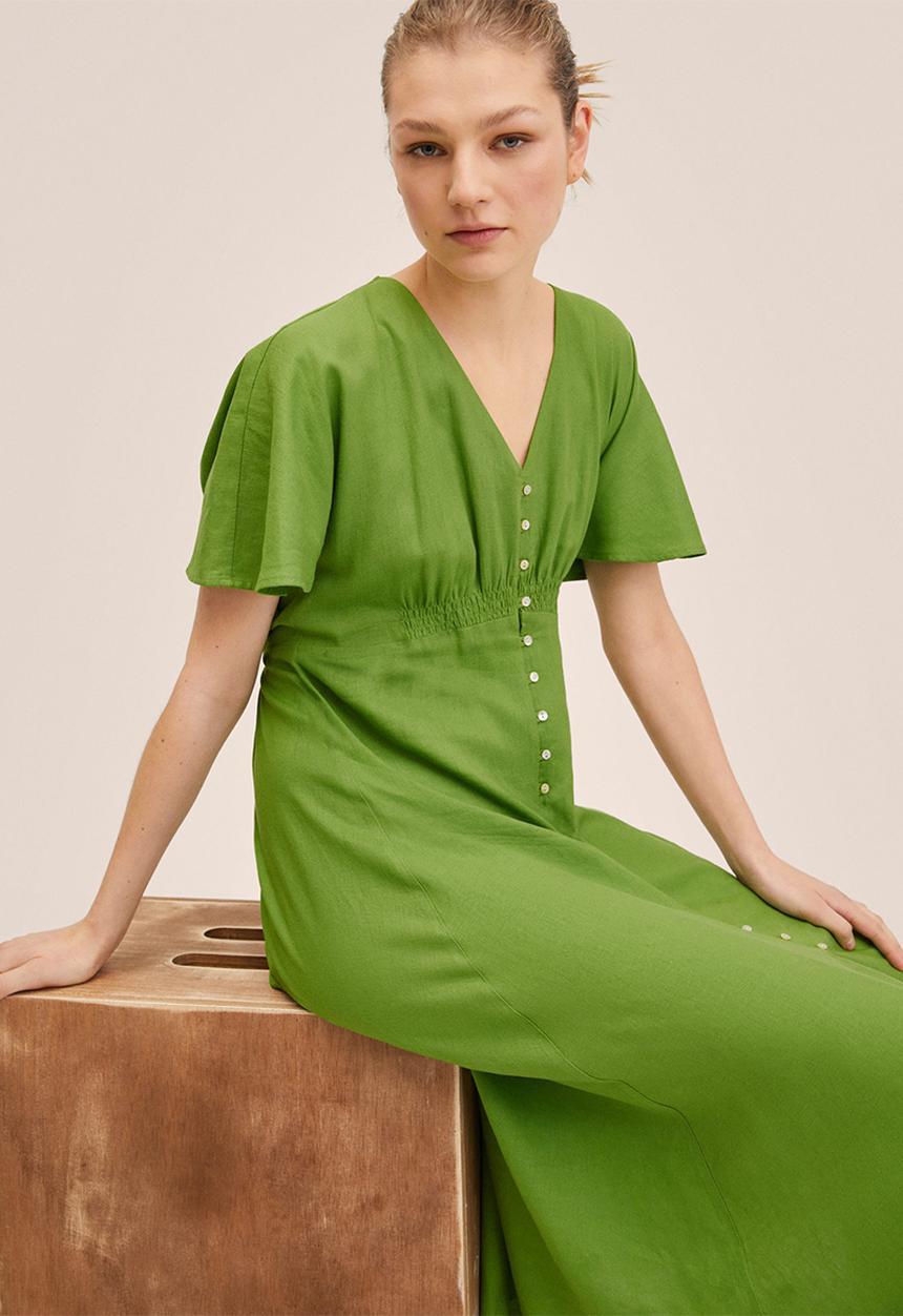 MANGO - Dress red - green