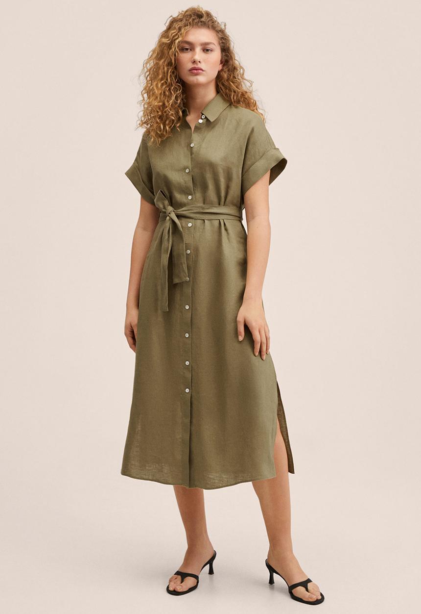 MANGO - Dress pampa - khaki