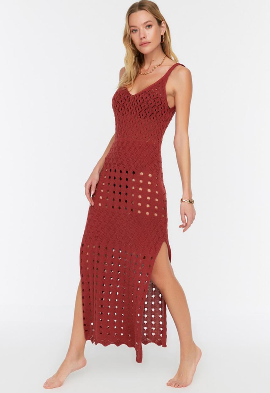 Trendyol - Knit beach dress - brown