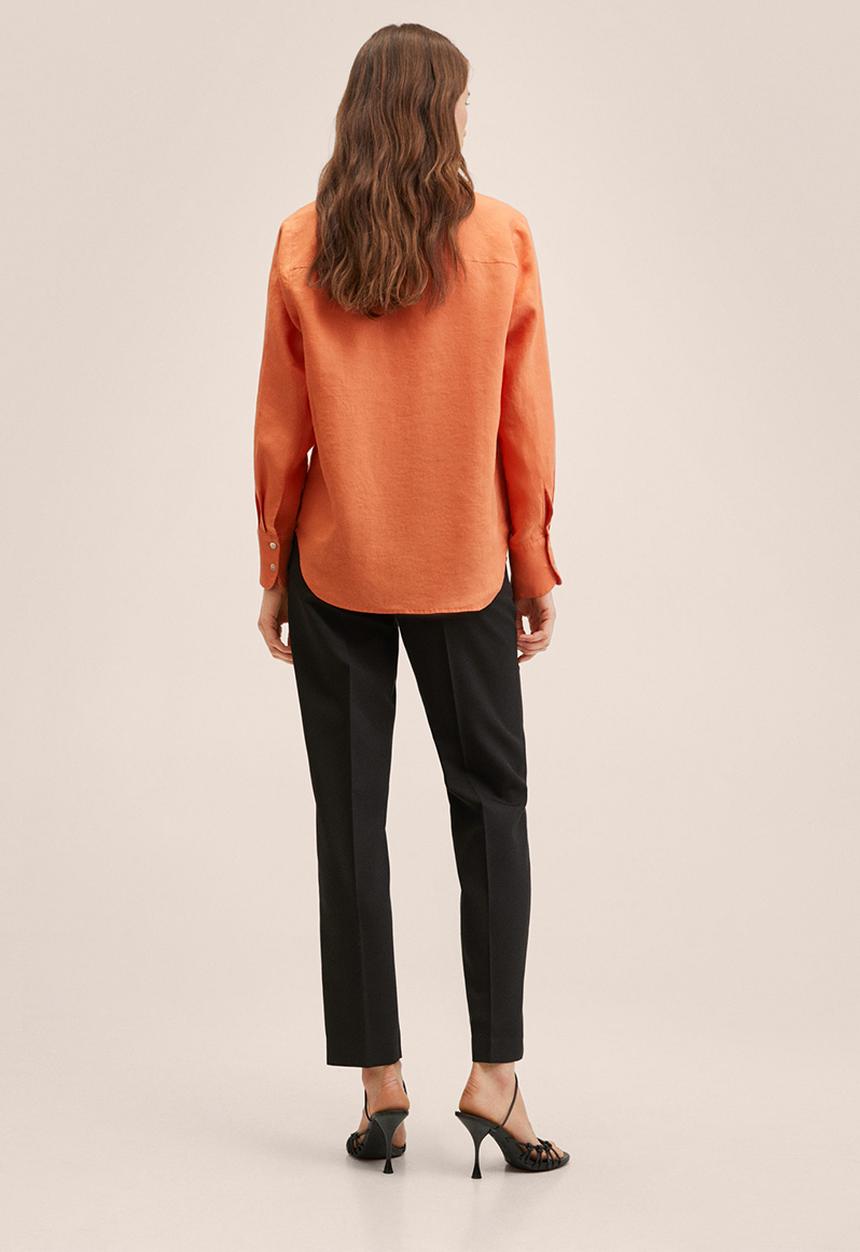 MANGO - Shirt lino - light pastel orange