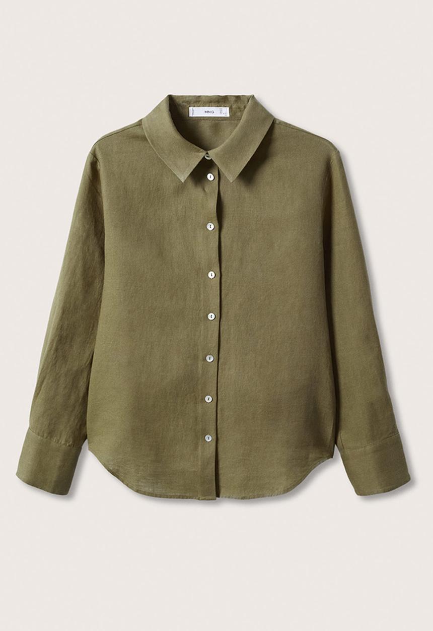MANGO - Shirt lino - khaki