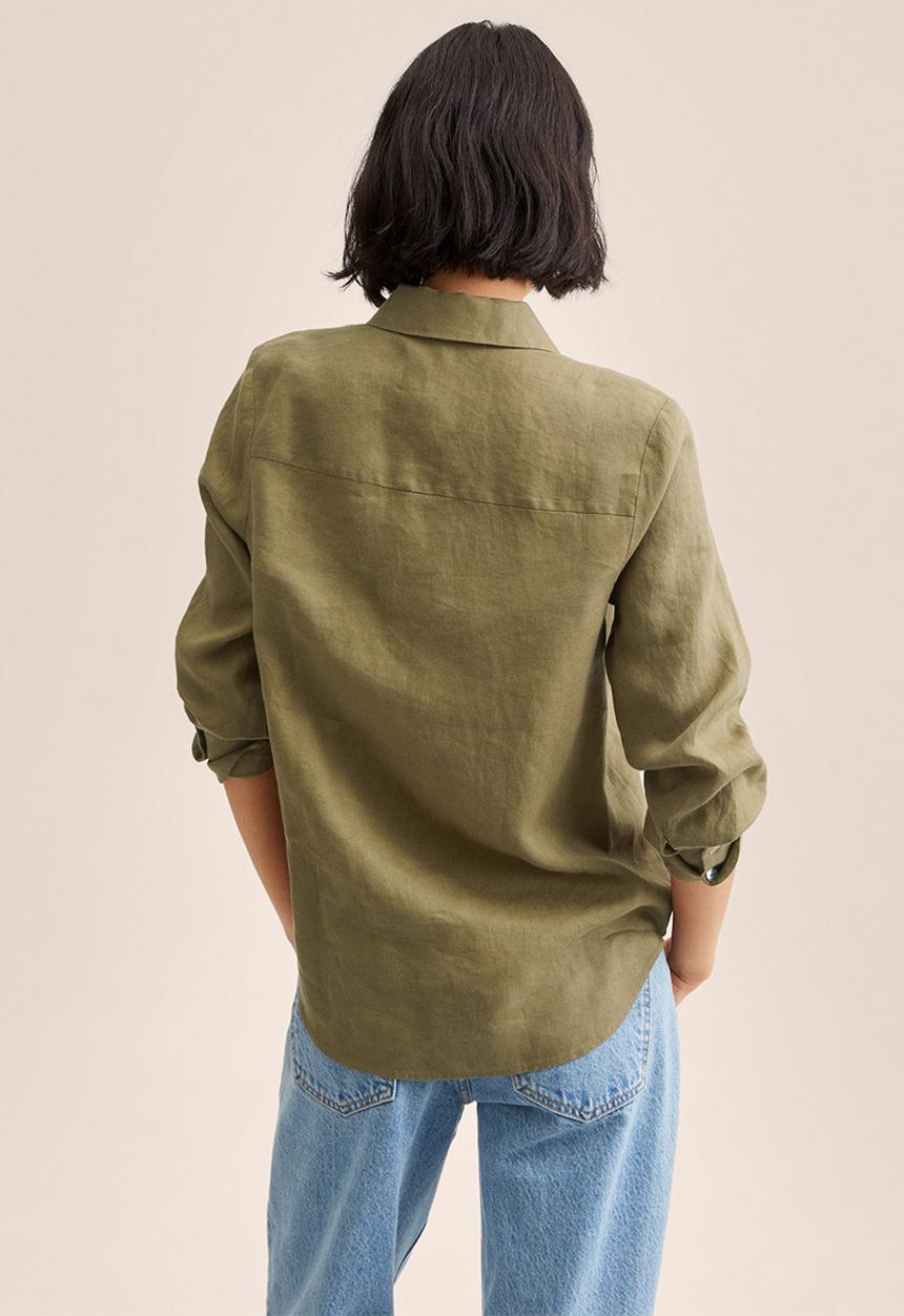MANGO - Shirt lino - khaki